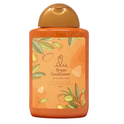 ILU Argan Oil Conditioner 300ml - hydrating rinse-out treatment for dry damaged hair, moroccan oil hair care for frizz control shine, conditioner for women, curly hair care, hair repair treatment