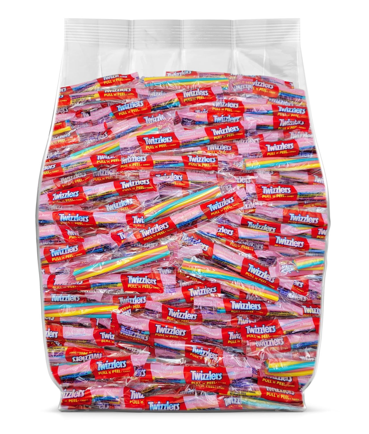 Twizzlers Pull n Peel Strawberry Candy Bulk Pack - 55 Individually Wrapped Twizzlers - Strawberry Cream Pastel Colored Bulk Candy for Gifting and Sharing - 1.5 Pounds
