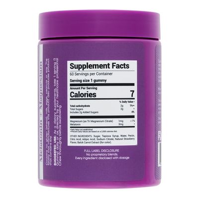 ZIVA Sleep Support Gummies - Melatonin Magnesium Sleep Aid for Adults - Restful Sleep Formula with Natural Berry Flavor