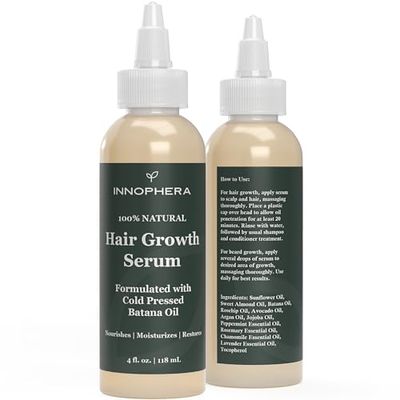 Innophera Batana Oil Hair Growth Scalp Serum With Jojoba, Argan, Rosemary Lavender Oils Natural Vegan Thickening, Moisturizing Strengthening Serum 4 fl. oz.