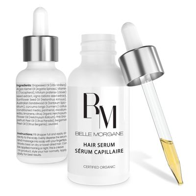 Belle Morgane Hair Growth Serum with Vitamin E, Turmeric Argan Oil, Organic Dry Scalp Treatment for Women - Natural Serum for Hair Loss Thinning Hair - Promotes Regrowth and Thickening