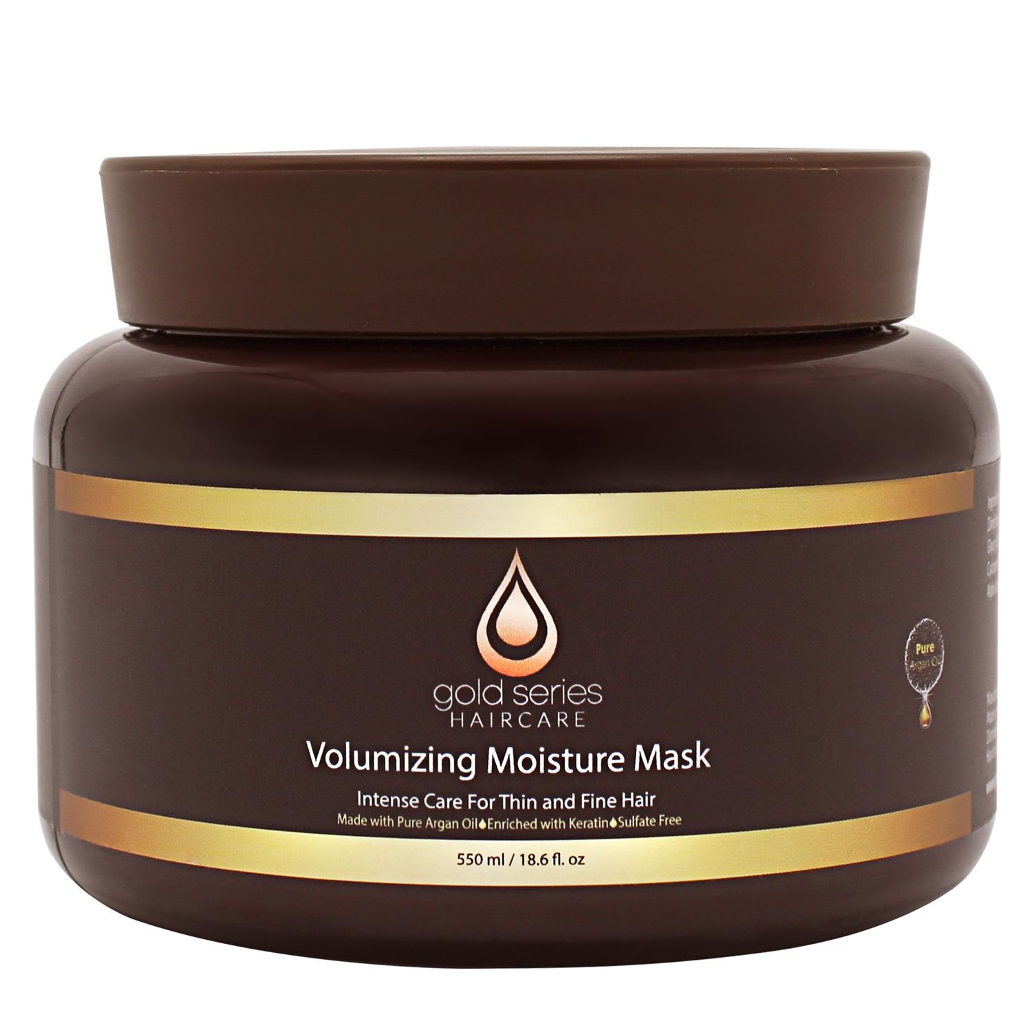 Moroccan Gold Series Deep Conditioning Hair Mask - Moisturizing Treatment with Argan Oil for Dry, Damaged Hair, Volumizing Conditioner for Natural Fullness (18.6 Oz)