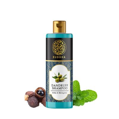 Buddha Natural Dandruff Shampoo (200 ml) - 100 Ayurvedic and Natural - Helps with Dandruff, Itchy Scalp, White Flakes - Ideal for All Hair Types