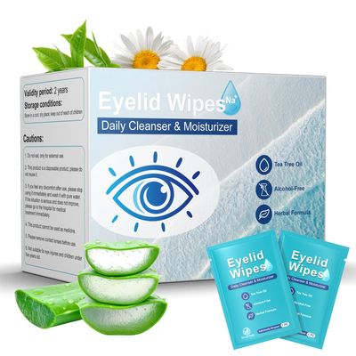 30PCS Eyelid Cleansing Wipes for Itchy Dry Eyes, Saline Based Eye Wet Wipes with Tea Tree Oil, Daily Eye Wipes for Styes Blepharitis, Moisture Soothes Eye Cleansing Wipes For Sensitive Eyes
