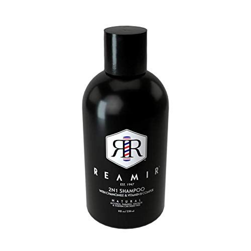 Reamir Men&#39;s 2N1 Shampoo and Conditioner in 1 - Smooth Shiny Hair for All Hair Types - All Natural Essential Oils - Sulfate Alcohol Paraben Sodium Chloride Free 6 oz