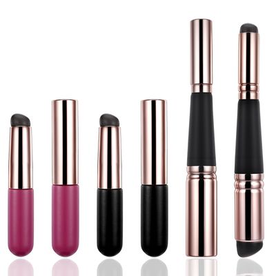 JIEYAO Double-Headed Silicone Lip Brush 2 Pcs Applicator, Portable Makeup Brush Set with Dust Cap for Lip Gloss, Tint, Mask