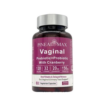 PINEAL MAX Vaginal PrebioticProbiotic with Cranberry, 120 Billion CFU, 32 Strains, 150mg Prebiotics
