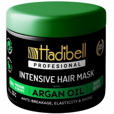 Hadibell Argan Oil Hair Mask - Deep Conditioning Hair Mask for Damaged Hair - Restores Shine Strength - Hair Care Treatment for Dry, Frizzy or Curly Hair - For Woman Men 13.1 oz (370g)