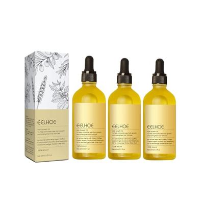 Veganic Rosemary Hair Growth Oil for Dry, Damaged Thin Hair, Nourishing Unisex Formula (3 x 60ml)