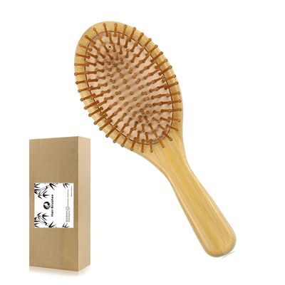 Bamboo hair brush for women stimulating hair growth, made of natural bamboo combs for scalp massager growth, suitable for all hair types, comb for Women, Men, and Kids