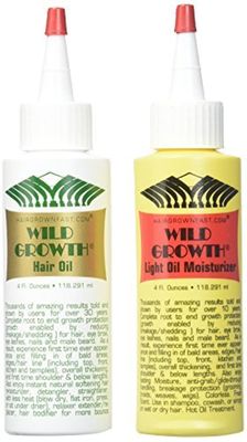 Wild Growth Set (Hair Oil 4 oz Light Oil Moisturizer 4 oz)