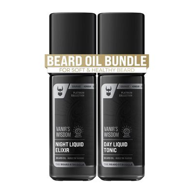 The Beard Struggle Tonic Elixir Beard Oil Bundle - Platinum Collection - Grooming Beard Oil - Softens, Moisturizers, and Strengthens Beard Growth - Pack of 2, Vanir&#39;s Wisdom