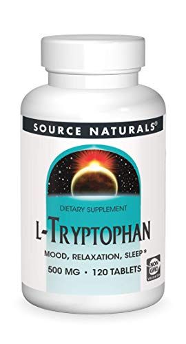 Source Naturals L-Tryptophan, for Mood, Relaxation, and Sleep, 500mg - 120 Tablets