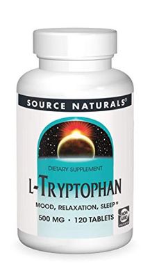 Source Naturals L-Tryptophan, for Mood, Relaxation, and Sleep, 500mg - 120 Tablets
