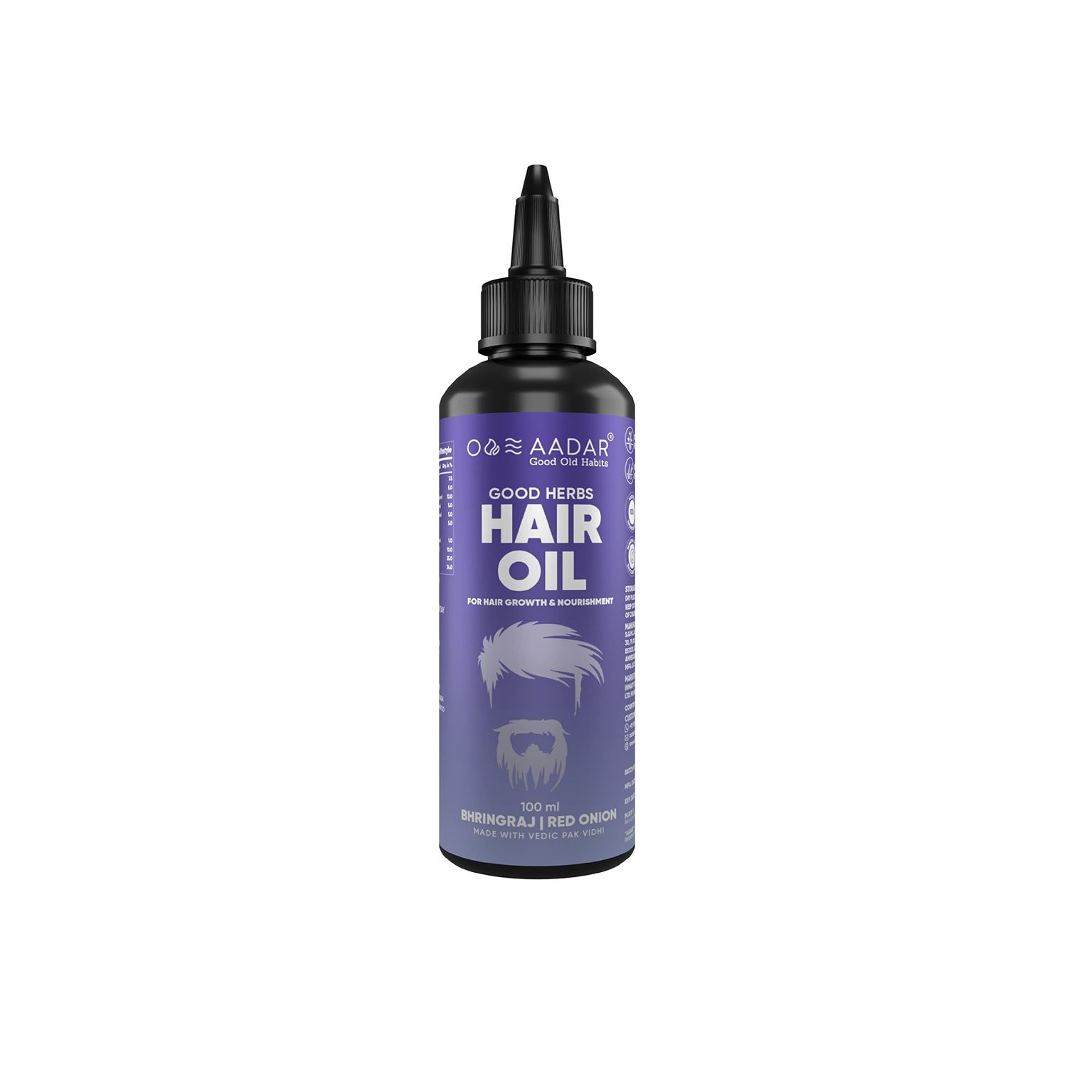 AADAR GOOD HERBS Hair Oil Ayurvedic Hair Fall Damage Control Supports Healthy Hair Red Onion, Bhringraj, Hibiscus, Virgin Coconut made with vedic pak vidhi 100ml(Pack of 1)