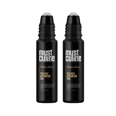MUSTCULINE Follicle Activator Pen, Patchy Beard Growth Oil with Ingrown Hair Treatment Formula, Roll-on Gel (2 Package)