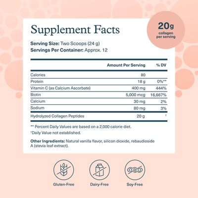 Youtheory Collagen Powder - Premium Collagen Supplement with Vitamin C Biotin - for Healthy Hair, Nails, Skin Joints - Hydrolyzed Highly Absorbable - Dairy, Soy Gluten Free - Vanilla - 10 oz