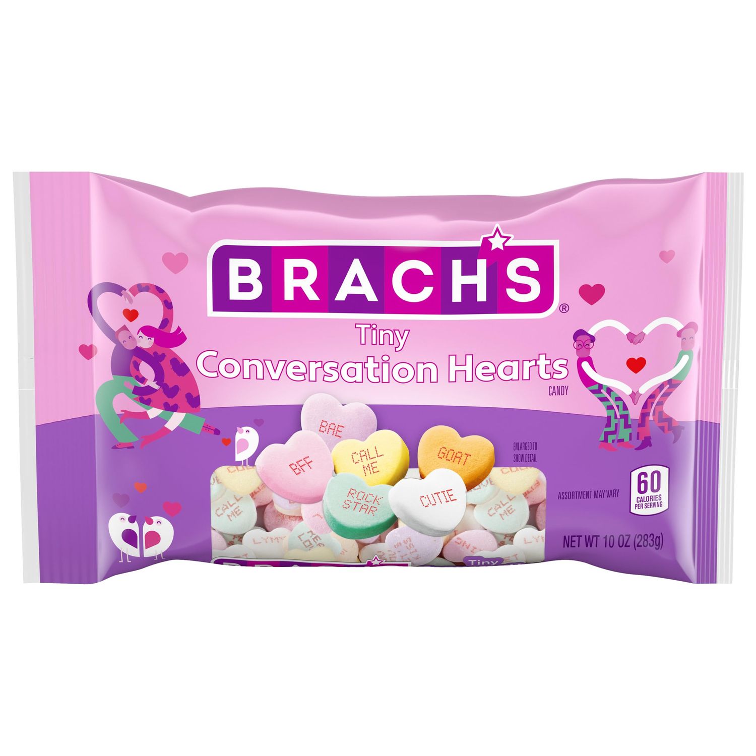 Brach&#39;s Tiny Conversation Hearts, Valentine&#39;s Day Candy, Heart Shaped Candy, 10 Ounce