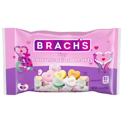 Brach&#39;s Tiny Conversation Hearts, Valentine&#39;s Day Candy, Heart Shaped Candy, 10 Ounce