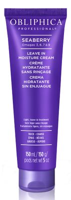 Obliphica Seaberry Leave In Moisture and Styling Cream for Women - Anti-Frizz Control, Normal Hair Products, Damaged Repaired Hair - Hair Mask Treatment for Protecting Hair Scalp - 5 Fl Oz