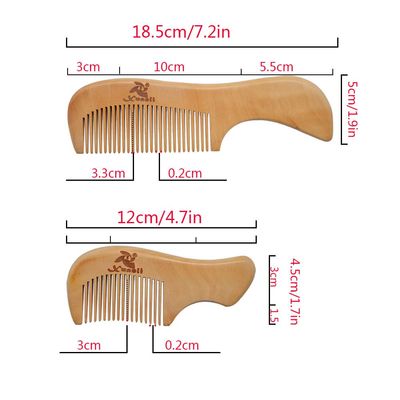 Xuanli 8 Pcs The Family Of Hair Comb set - Wood with Anti-Static No Snag Handmade Brush for Beard, Head Hair, Mustache With Gift Box (S021)