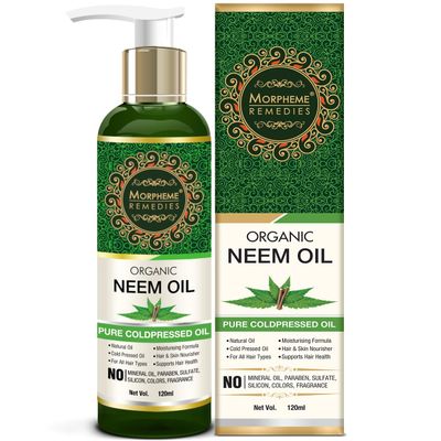 Morpheme Remedies Pure Organic Neem Oil ColdPressed Oil for Hair Skin 120ml