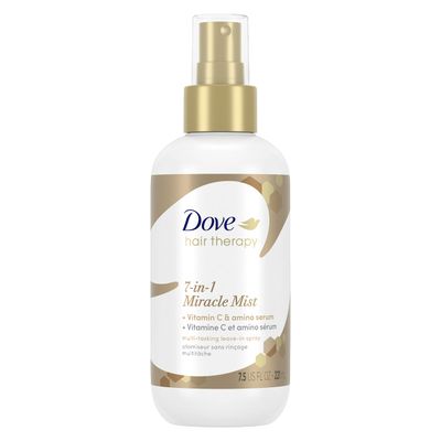 Dove Hair Therapy 7-in-1 Hairspray for Visibly Damaged Hair Miracle Mist Vitamin C Leave-in Spray to Strengthen and Nourish 7.5 oz
