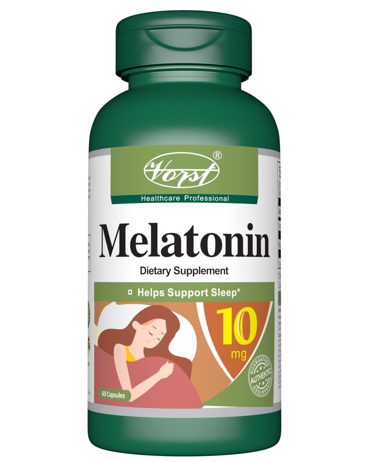 Vorst Melatonin 10mg 60 Capsules, Promotes Sleep Relaxation, Drug Free Quick Release Sleep Aid, Dietary Supplement, Easy to take, Maximum Strength...