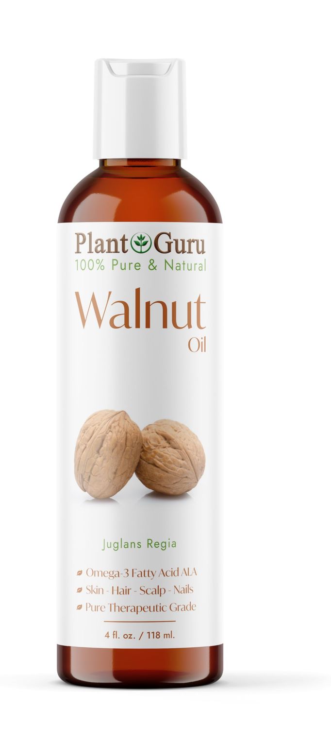 Walnut Oil 4 fl. oz. - Cold Pressed 100 Pure Natural - Skin, Body, Face, and Hair Growth Moisturizer. Great For Creams, Lotions, Lip balm and Soap Making