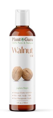 Walnut Oil 4 fl. oz. - Cold Pressed 100 Pure Natural - Skin, Body, Face, and Hair Growth Moisturizer. Great For Creams, Lotions, Lip balm and Soap Making