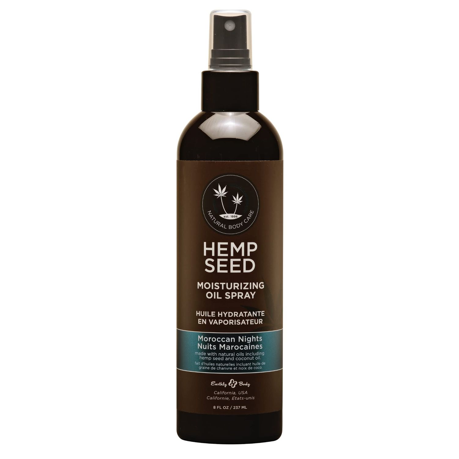 Hemp Seed Moisturizing Oil Spray, Moroccan Nights - 8 oz - Smooth, Moisturize Protect Skin - With Vitamin E Hemp Seed, Coconut Avocado Oils - Vegan, Cruelty Free