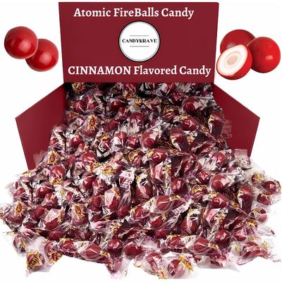 CandyKrave Atomic Fireballs Candy in Bulk - 2 LB Cinnamon Flavored Fire Balls Hard Candy - Jawbreakers Candy Individually Wrapped