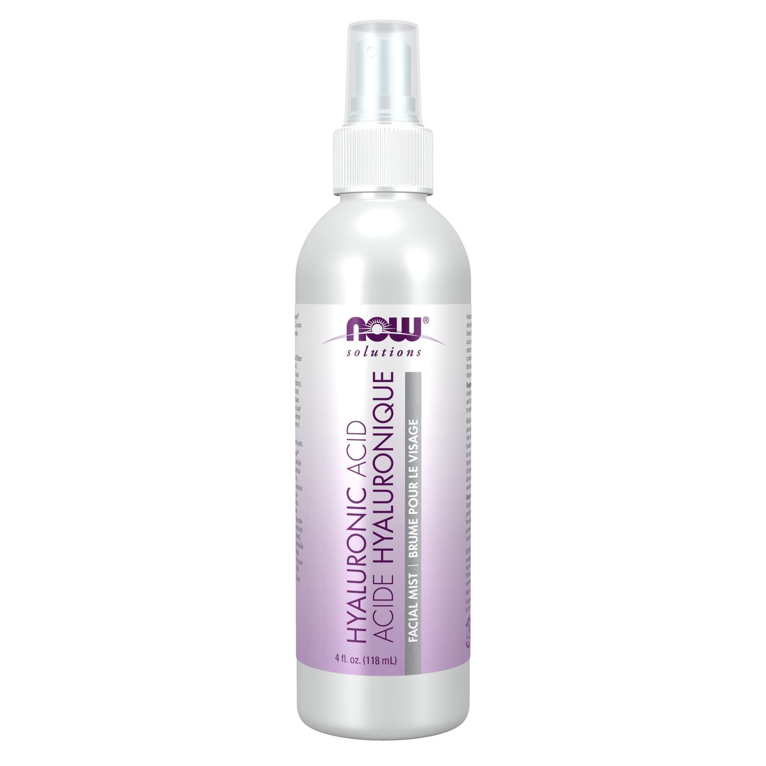 NOW Foods Solutions, Hyaluronic Acid Hydration Facial Mist with Aloe Vera and Cucumber Extracts, 4-Ounce