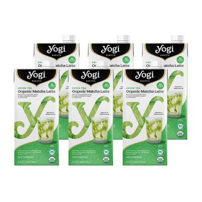 Yogi Barista Organic Green Tea Matcha Latte - 32 Fluid Oz (6 Pack) - Organic Matcha Tea Concentrate - Supports Vitality Overall Health - Made with Antioxidant Rich Green Tea