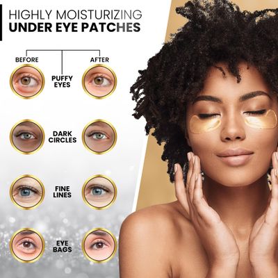 Gianna Demure Under Eye Patches for Dark Circles and Puffiness - 24 Collagen Pairs for Puffy Eyes, Wrinkles Bags - Gold Gel Eye Mask Vegan Cruelty-Free