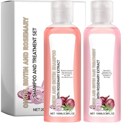Onion Biotin and Rosemary Shampoo Treatment Set for Stronger, Thicker and Longer Hair - Soft and Shine, Hair Loss and Thinning Hair, Growth Shampoo for All Hair Types Conditioner Hair Care