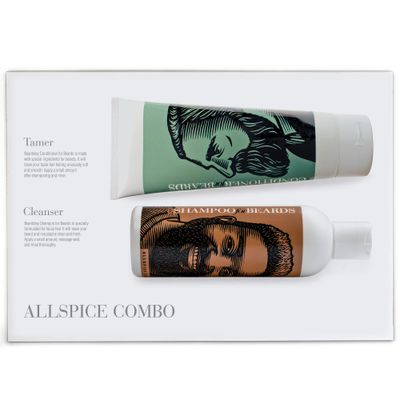 Beard Care Products, Shampoo Wash and Ultra Conditioner Softens, Smooths Strengthens Beard Growth Value Set (Allspice Deluxe)