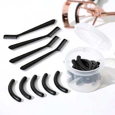 30pcs Eyelash Curler Refill Pads 5pcs Eyelash Comb, Black Curler Refills, Silicone Rubber Universal Eye Lash Curler Replacement