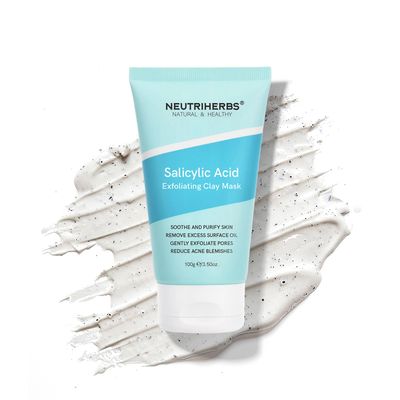 Neutriherbs Salicylic Acid Clay Mask, Hyaluronic Acid Clay Mud Mask, Purify Skin, Remove Dead Skin And Unclogged Pores, Face Mask For Oily Acne Prone Skin - 3.5 Oz