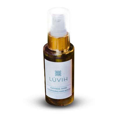 LUVIH Empyreal Shine Hair Serum with Ashwagandha, Amla Rosemary Oils for Women Men - Growth, Hydration - Ayurvedic Hair Care Essential, 50 mL