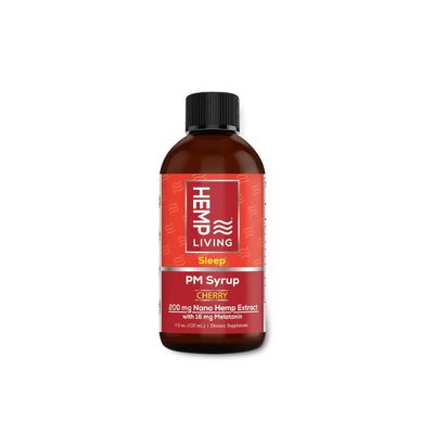 HEMP LIVING Sleep Aid Syrup, Supplement Liquid with 200 MG, Natural Sleep Aid Liquid with 16 MG Melatonin, Cherry Flavor, (4 fl. oz120 ml)