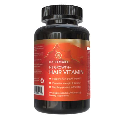 HairSmart H5 Grow Hair Vitamin Supplement - Biotin, Ayurvedic Herbs 5 Nutrient Groups for Hair Growth, Density Strength Best Hair Growth Supplement for Men and Women (90 Count (Pack of 1))