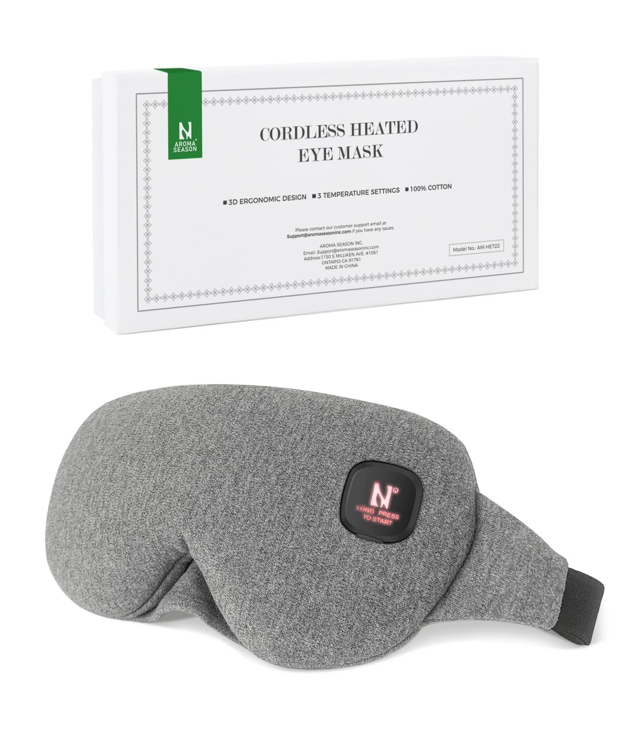 Aroma Season Heated Eye Mask, Heated Eye Compress for Dry Eyes Stye Blepharitis MGD and Blepharitis, Moist Heat Treatment to Unclog Lacrimal Glands