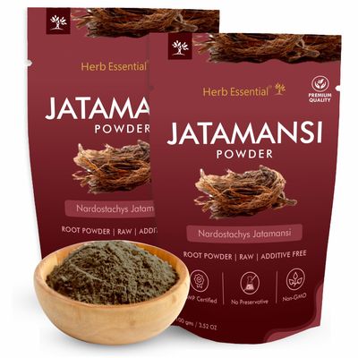 Herb Essential 7.05 Ounce 100 Natural Jatamansi Root Powder, Nardostachys Jatamansi, Natural Spikenard for Strong Hair, Ultra Cleaned, Vegan, Non-GMO - 100 g (Pack of 2)