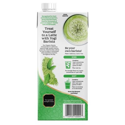 Yogi Barista Organic Green Tea Matcha Latte - 32 Fluid Oz (6 Pack) - Organic Matcha Tea Concentrate - Supports Vitality Overall Health - Made with Antioxidant Rich Green Tea