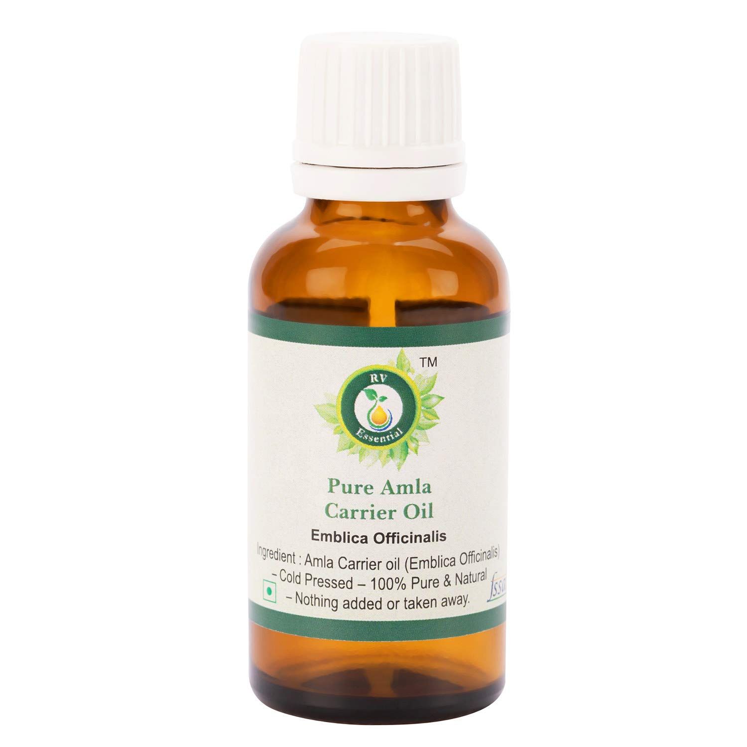 R V Essential Amla Oil Emblica Officinalis 100 Pure Natural Cold Pressed Amla Hair Oil for Hair, Scalp, Strengthens Repairs Damaged Hair, Skin Care Rare Herb Series 30ml 1.01oz