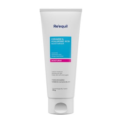 RE&#39; EQUIL Ceramide Hyaluronic Acid Moisturiser Moisturizer For Face Barrier Repair Cream Long Lasting Hydration Suitable For Normal To Dry Skin 100G