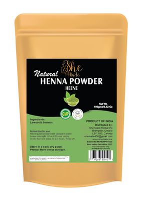 She Made Pure Natural Herbal Heena Powder for Natural Hair DyeColor - Rajasthani Heena Mehndi Powder For Soft, Shiny Healthy Hair Growth Natural Hair Conditioner Lawsonia Inermis