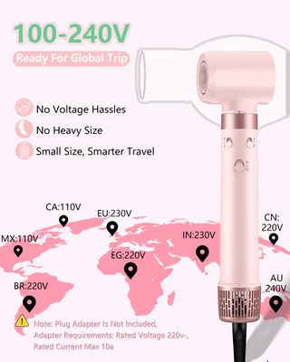 Dual Voltage 5 in 1 Hair Air Styler - Air Wrap Curler with High-Speed Hair Dryer, Straightening Blow Dryer Brush for Multiple Styling, No Heat Damage Multi-Styler with Travel Case Global Edition