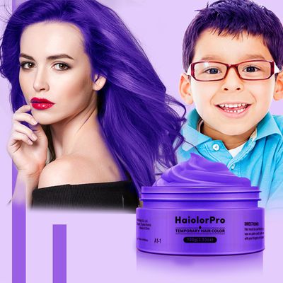 HaiolorPro Purple Hair Color Wax, Temporary Hair Dye for Kids, Hair Makeup Paint for Parties or Cosplay (Purple)